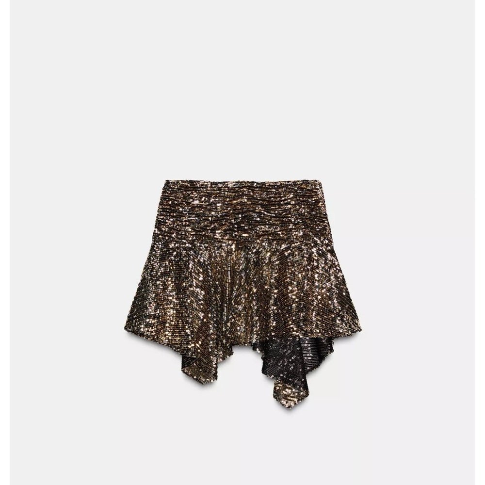 NWT ZARA ASYMMETRIC SEQUIN SKORT - Picture 9 of 10